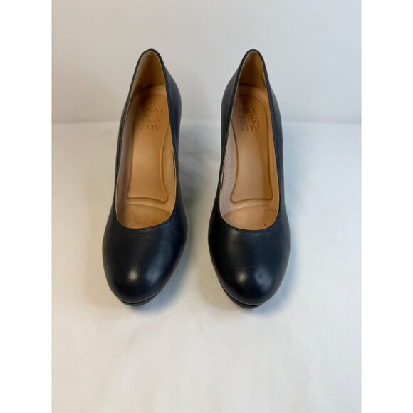 Naturalizer Michelle Pump Womens Size 8M Navy Blue Leather Slip On Comfort Heel - Picture 2 of 13
